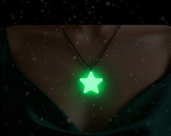 Glow in the Dark Star Necklace | Adjustable Cord Festival Jewelry