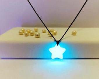 Collar de estrella que brilla en la oscuridad / Cordón ajustable Joyería para festivales