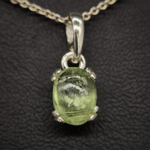 Natural Green Kyanite Pendant Sterling Silver Unique Jewelry for Women Certified Kyanite Gemstone Gift Idea for Her Elegant Handmade Pendant