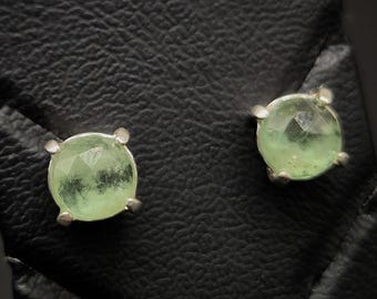 Mint Green Kyanite Stud for Women Sterling Silver Earrings Natural Kyanite Stone Handmade Jewelry Poucets Gemstone Gift Idea for Her
