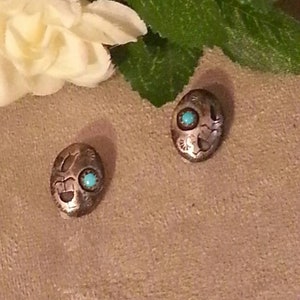 Sterling Scroll Earrings, Sterling Silver Vintage Clip Earrings, Sterling Earrings, Scroll Work, Turquoise Earrings