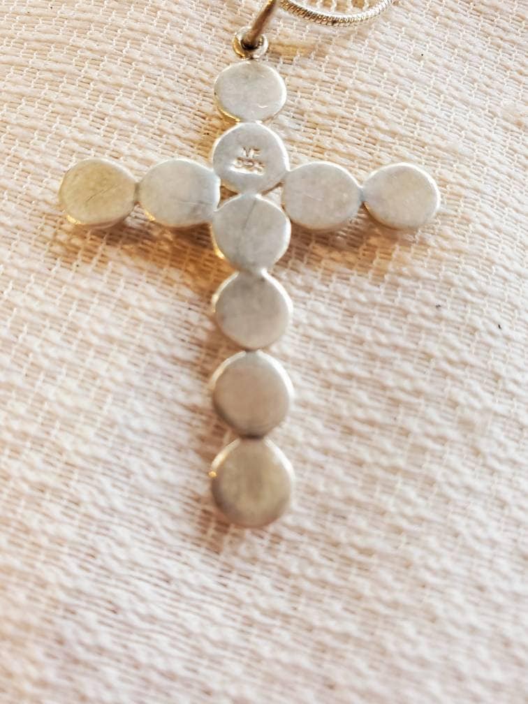 Anhänger Sterling Silber - Kreuz Mit Vater Unser - Mattiert - Vergoldet