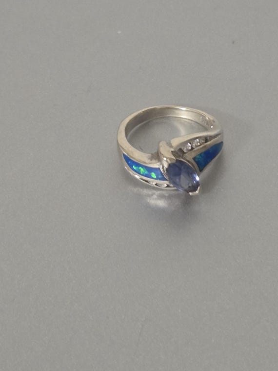 Multi-Colored Silver Ring, Unique Stone Ring, Pur… - image 9