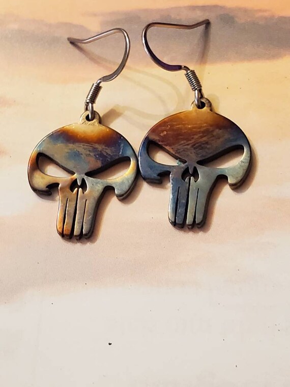 Punisher skull earrings discount