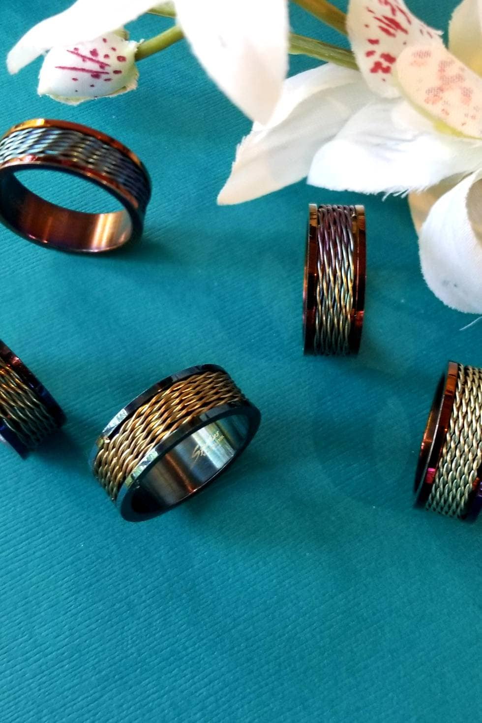 BIKER RINGS, Heat Treated, Stainless Steel, Multicolored, Durable Biker