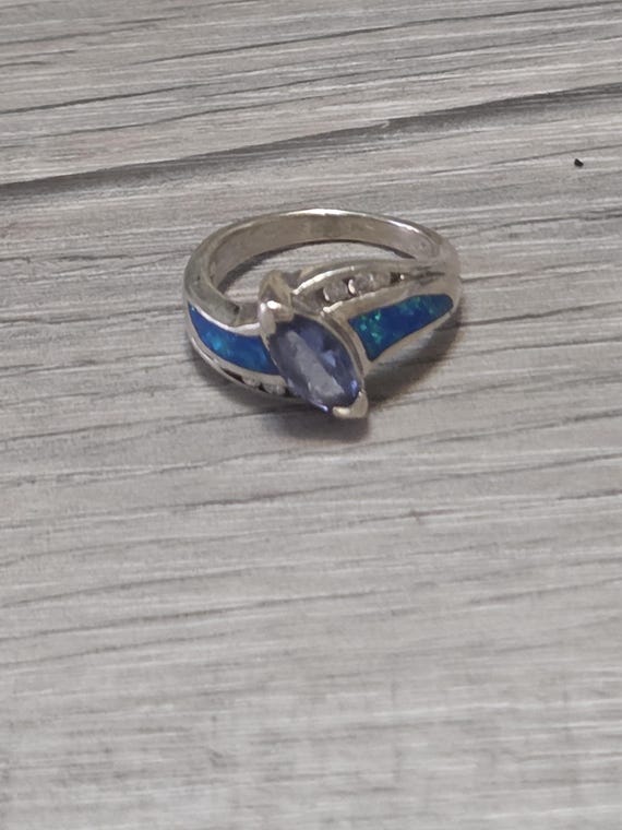 Multi-Colored Silver Ring, Unique Stone Ring, Pur… - image 5