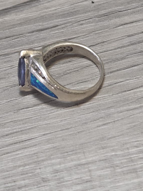 Multi-Colored Silver Ring, Unique Stone Ring, Pur… - image 7