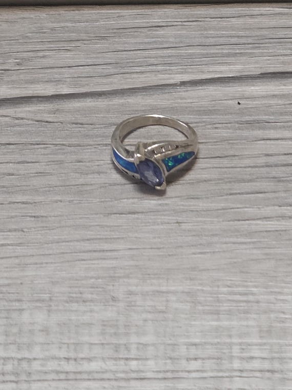Multi-Colored Silver Ring, Unique Stone Ring, Pur… - image 8