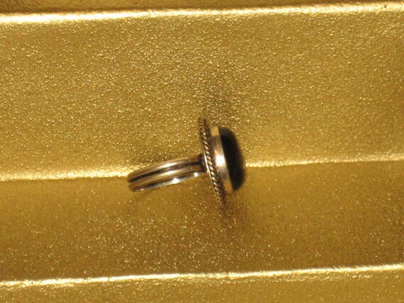 Onyx Ring, Ladies Silver, Stone Ring, Ornate Desi… - image 4