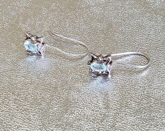 Reduced* Blue Topaz Earrings, Sterling Wires, Birthstone, Blue Topaz, Birthday Gift, High Quality Earrings, Ear Wires, NINT Condition