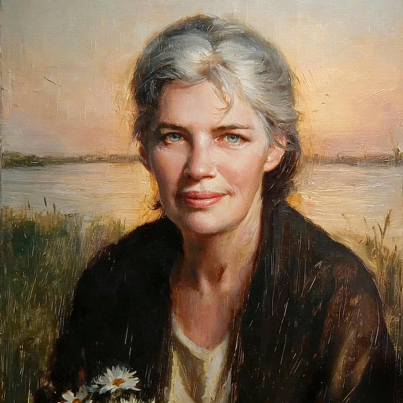 Custom Woman Oil Portrait Canvas Handmade Oil Painting From Photo ...
