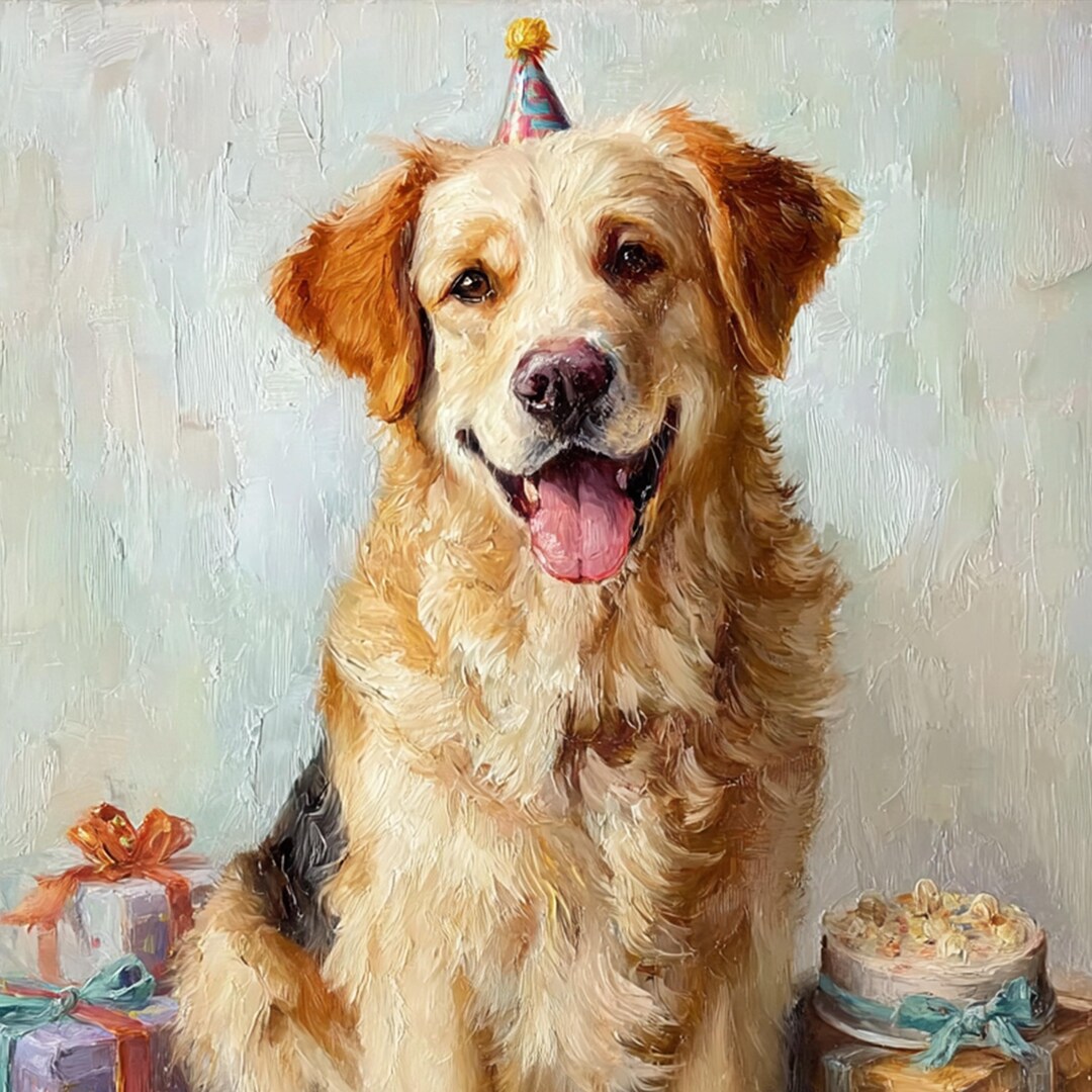 Custom Pet Portrait From Photo Hand-painted Dog Memorial Oil Painting ...
