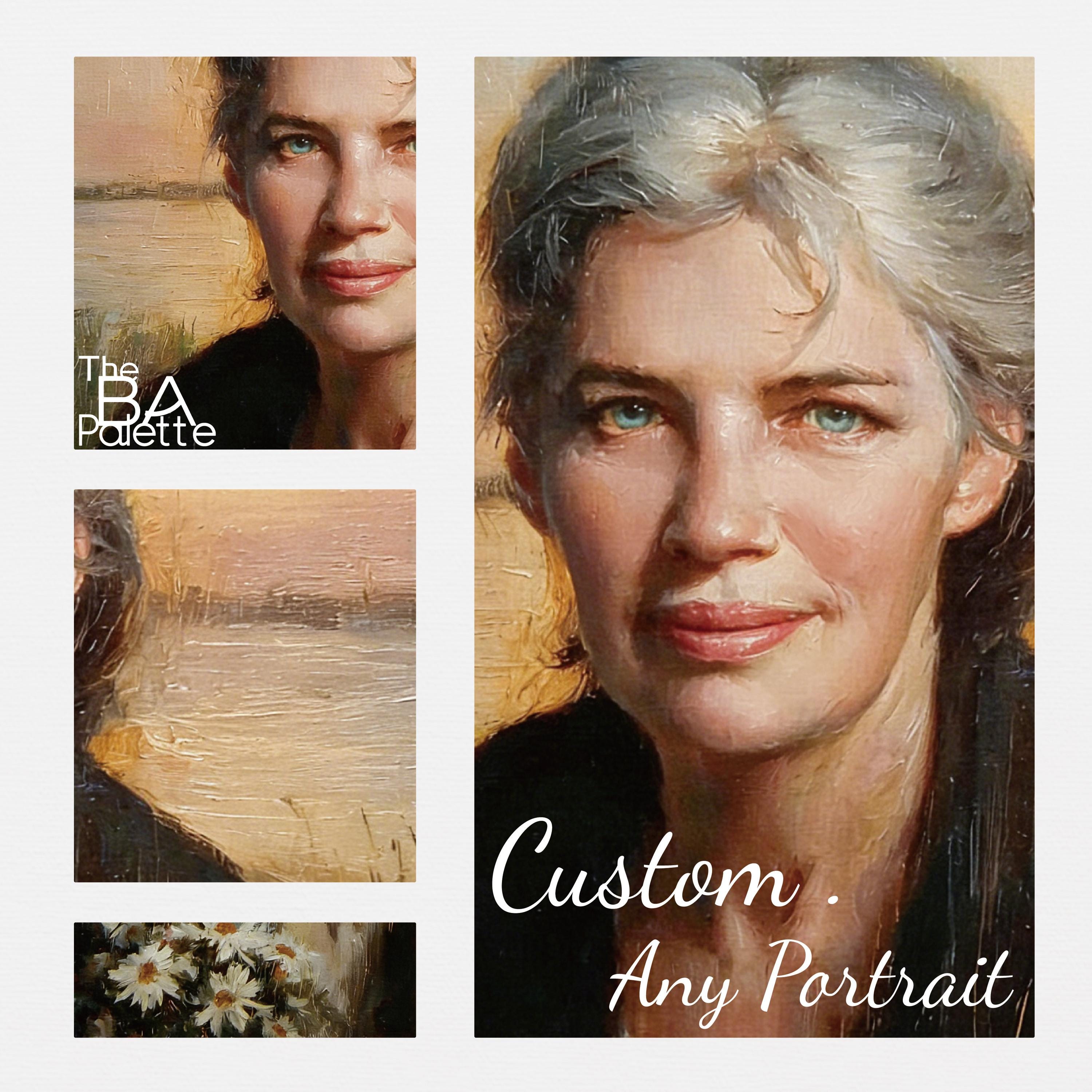 Custom Woman Oil Portrait Canvas Handmade Oil Painting From Photo ...