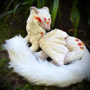 Fire Guardian Fantasy Art Doll, Handmade OOAK Mythical Creature, Hand-Sculpted Head, Posable Body - Ready to Ship!