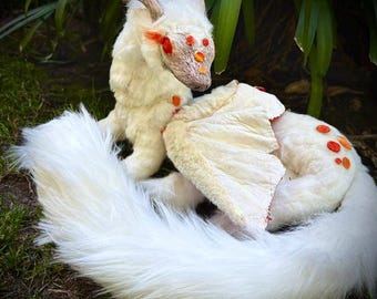 Fire Guardian Fantasy Art Doll, Handmade OOAK Mythical Creature, Hand-Sculpted Head, Posable Body - Ready to Ship!