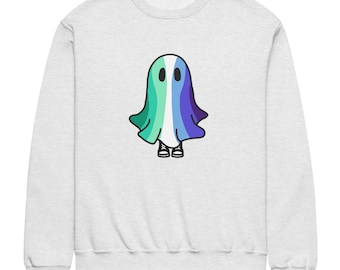 Gay Masculine Ghost Pride Sweatshirt – LGBTQ+ Masc Flag Halloween Crewneck