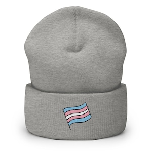 Transgender Pride Beanie – Soft Knit LGBTQ Hat with Trans Flag