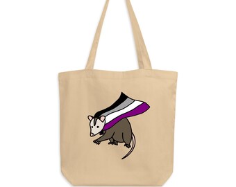 Asexual Pride Possum Einkaufstasche: Bio-Baumwolle LGBTQ Ace Geschenk