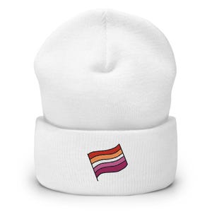 Lesbian Pride-beanie: zachte gebreide lhbtq-muts met lesbische vlag