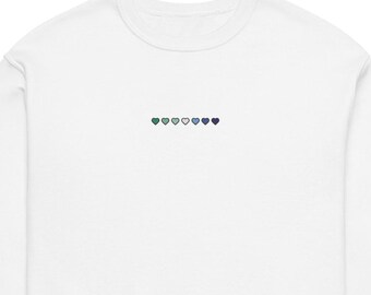 Gay Masculine Pride Hearts Crew Neck Sweatshirt – Cozy LGBTQ+ Pullover