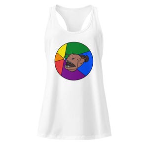 Rainbow Pride Angler Fish Racerback-tanktop: LGBTQ Queer Gym-top