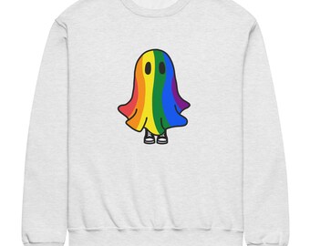 Rainbow Ghost Pride Sweatshirt – LGBTQ+ Flag Halloween Crewneck