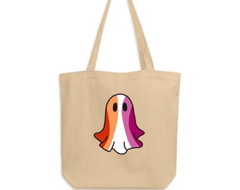 Lesbian Ghost Pride Organic Cotton Tote Bag