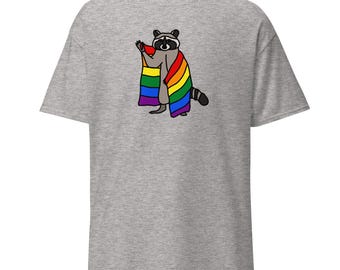 Regenbogen Pride Waschbär T-Shirt: Lustiges LGBTQ+ Gay Trash Panda T-Shirt