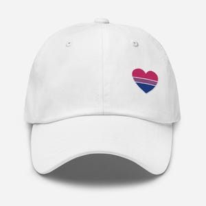 Bisexual Pride Baseball Cap – Soft Cotton Hat with Bisexual Flag Heart