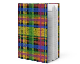 Rainbow Plaid Pride Notebook – LGBTQ+ Hardcover Journal