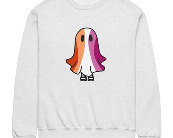 Lesbian Ghost Pride Sweatshirt – LGBTQ+ Flag Halloween Crewneck