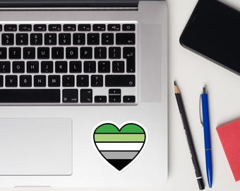 Aromantic Pride-hartsticker – Pride-vlagsticker