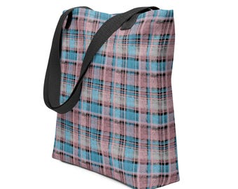 Transgender Plaid Tote Bag – LGBTQ+ Trans Flag Pride Tote