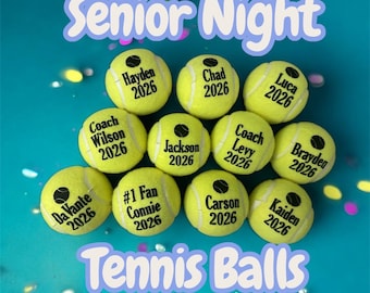 Personalized Tennis Balls – Custom Name Tennis Balls for Senior Night, Team Gifts, Coaches & Players