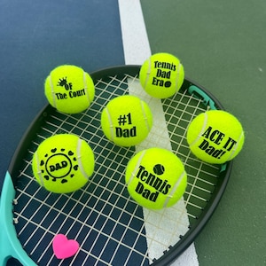 Celebrate Dad with a Set of 3 Custom Dad Personalized Tennis Balls - Perfect Birthday Gift for a tennis loving Dad