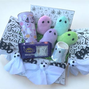 Pastel Halloween Boo Box – Cute Spooky Gift for Teen Girls | Dorm Decor | Ghost Plushies, Tumbler, Ghost Boo Garland, Candle + Candy Option