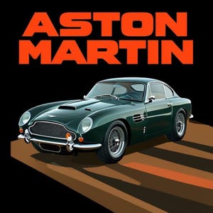 old school 1964 Aston Martin poster