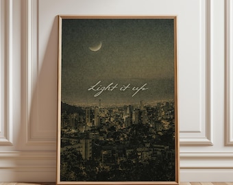 Película clásica de Crescent City: Cita "Ilumínalo" (Impresión digital) / Paisaje urbano moderno SJM Bookish Wall Art