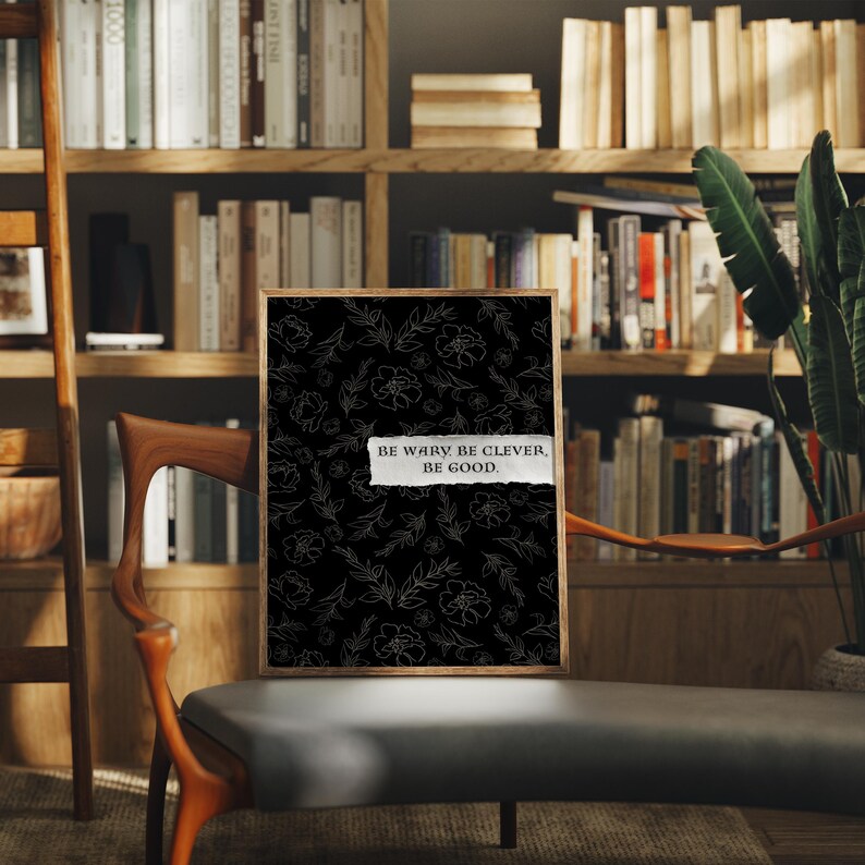 One Dark Window Print: Gothic Floral Book Quote (Digital Download) image 5