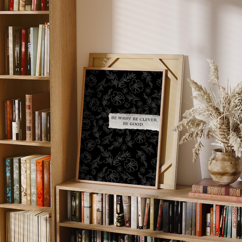 One Dark Window Print: Gothic Floral Book Quote (Digital Download) image 4