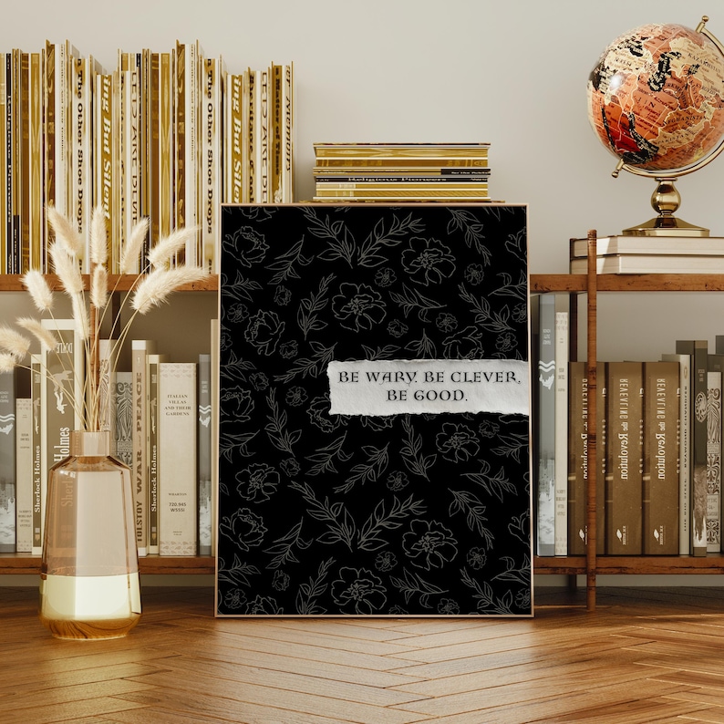 One Dark Window Print: Gothic Floral Book Quote (Digital Download) image 3