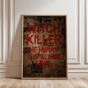 Glazen troon kunst aan de muur: quote heksenmoordenaar (digitale print) | Manon Blackbeak & Aelin Galathynius | Boekenachtige poster donkere fantasie