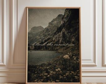 Escala la montaña (Película clásica, impresión digital) / Arte mural de Una corte de llamas plateadas / Cita de Nesta Archeron / Decoración literaria de ACOTAR