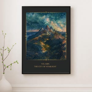 The City of Starlight | A Court of Thorns and Roses Poster | Velaris Digital Download Art | Sarah J Maas ACOTAR | Dark Academia Bookish Art