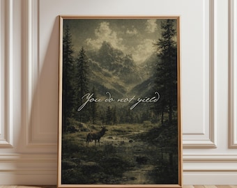 Película clásica Trono de Cristal: Cita "No te rindas" (Impresión digital) / Arte mural literario de Aelin Galathynius