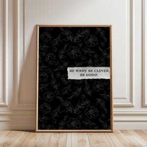 One Dark Window Print: Gothic Floral Book Quote (Digital Download) image 1