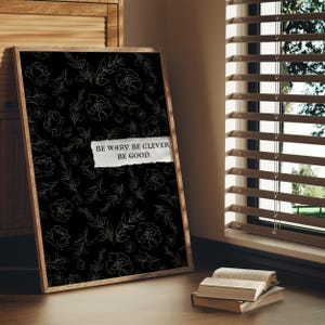 One Dark Window Print: Gothic Floral Book Quote (Digital Download) image 2