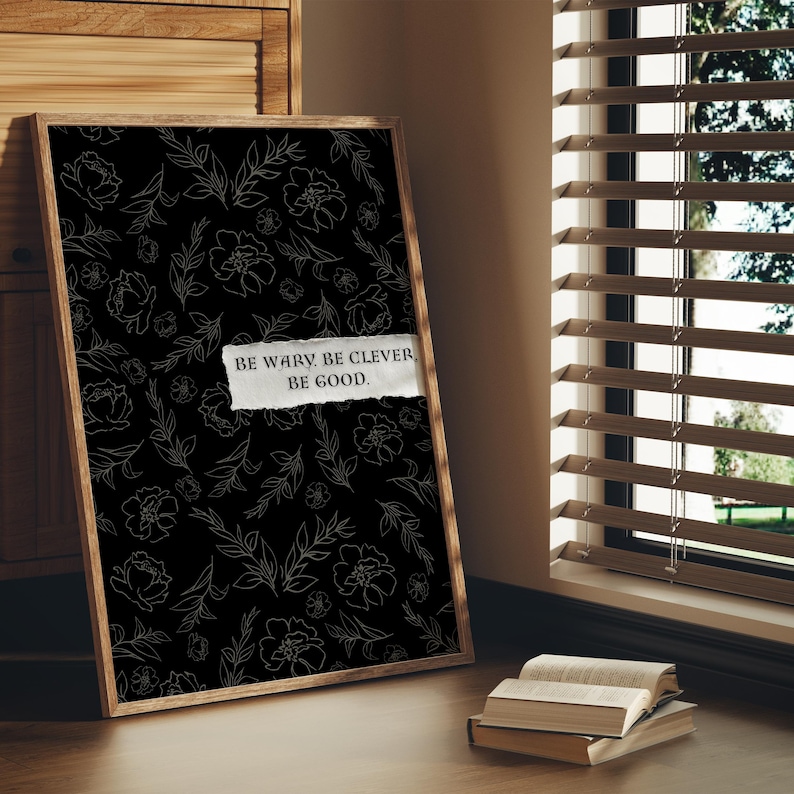One Dark Window Print: Gothic Floral Book Quote (Digital Download) image 2