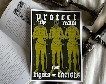 Protect the Realm - Medieval Style Anti-Bigot, Anti-Facist Print Original Art