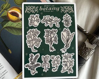 Botany Sticker Sheet - Medieval Style Sticker Set
